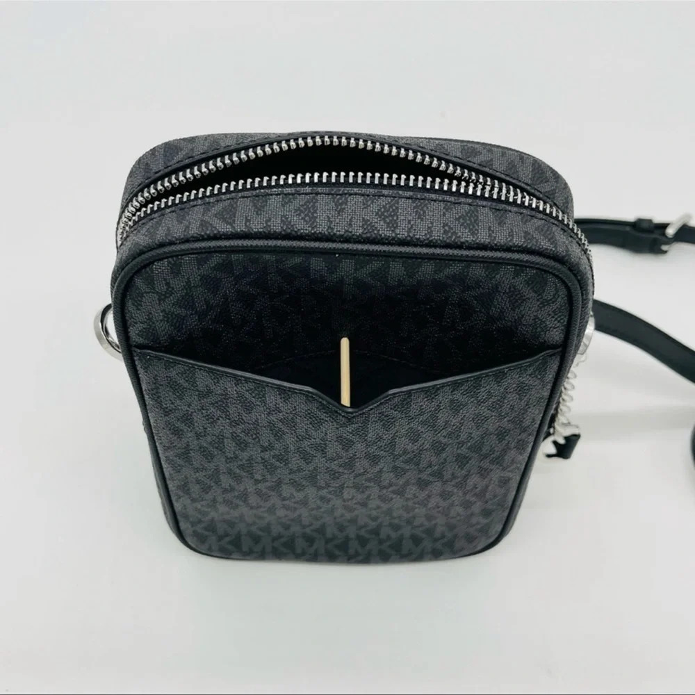 Michael Kors Medium NS Chain Xbody Bag Black Leather - Picture 9 of 11